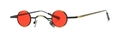 Steampunk round sunglasses with small red lenses and vintage bronze metal frame - Gold Red Frame Red Lens (C4)