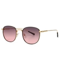 Retro round sunglasses with gold metal frame and gradient purple to pink lenses - Gold Frame Gray Purple Lens