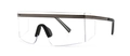 Modern wraparound shield sunglasses with dark grey top bar and clear protective lens - Gunmetal/Transparent