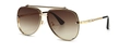 Classic aviator sunglasses with gold metal frame and brown gradient lenses in high quality - Gold Tea Gradient