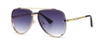 Classic aviator sunglasses with gold metal frame and purple gradient lenses - Gold Gray Gradient