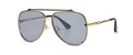 Occhiali da sole pilot vintage con montura in metallo dorato e lenti grigie sfumate - Oro Grigio