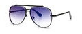 Classic aviator sunglasses with purple gradient lenses and black metal frames - Black Blue Gradient