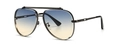 Modern retro aviator sunglasses with blue to orange gradient lenses and dual metal bridge - Black Blue Pink Gradient