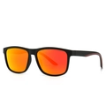 Klassische polarisierte Herren-Sonnenbrille mit schwarzem Rahmen und orangen Spiegelgläsern - Schwarzer Rahmen Orange-Rote Spiegelgläser (C5)