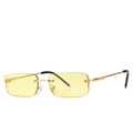 Retro square rimless sunglasses with gold metal frame and yellow gradient lenses - Golden Yellow