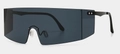 Modern oversized square sunglasses featuring black lenses and metallic rivet accents - C1 Black Gray
