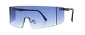 Oversized wrap-around sunglasses with blue gradient lenses and black temples - Black Gradient Blue