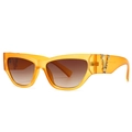 Retro-Cat-Eye-Sonnenbrille mit orangefarbenem Rahmen und braunen Verlaufsgläsern - Orange Tan Verlaufsgram