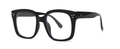 Modern retro square sunglasses in glossy black frame with silver triple stud rivets - Black Transparent