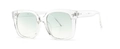 Modern retro square sunglasses with transparent frames and light green gradient lenses - Transparent Gradient Green