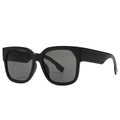 Classic black square oversized sunglasses with thick frames and dark gray lenses for daily style - Black Frame Gray Lenses
