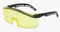 Gafas de seguridad con lentes amarillas de alto contraste y patillas negras huecas - Marco Negro Patillas Negras Lentes Amarillas