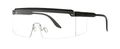 Oversized flat-top zonnebril met heldere glazen en zwart bovenframe op witte achtergrond - Zwart Frame Transparante Lens