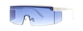 Flat-top shield zonnebril met wit montuur en lichtblauwe gradiënt glazen voor heren - Wit Frame Blauwe Lens