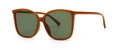 Vintage oversized square sunglasses with amber tortoiseshell frame and dark green lenses - Green (C4 Green)