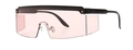 Flat top oversized shield sunglasses with pink translucent lenses and black frames - Black Frame Pink Lens