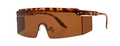 Flat top shield sunglasses featuring tortoise shell frames and brown gradient lenses - Leopard Frame Tan Lens
