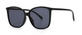 Modern oversized square sunglasses with shiny black frame and dark grey tinted lenses - Glossy Black (C1 Black)