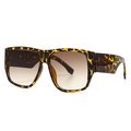 Oversized D-frame tortoise shell sunglasses with brown gradient lenses for women - C4 Leopard Double Tan
