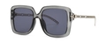 Moderne Oversize-Sonnenbrille mit grauem Rahmen und silbernen Bügeln im Kettendesign - C6 Transparent Grau Schwarz Grau