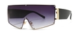Lunettes de soleil carrées oversize modernes avec verres dégradés violets et détails de rivets métalliques - Double Gris Dégradé