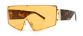 Moderne Oversize-Sonnenbrille mit orangefarbenen Gläsern und Schildpatt-Bügeln - C4 Transparentes Gelb