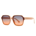 Modern square sunglasses in nude pink frame with stylish gradient tinted lenses - Gray to Pink Gradient (C5)