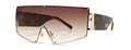 Lunettes de soleil carrées en écaille moderne avec verres dégradés marron et rivets dorés - C7 Double Thé