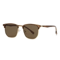 Lunettes de soleil polarisées rétro demi-cerclées avec monture marron et détails dorés - Monture Thé Verres Thé