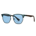 Lunettes de soleil clubmaster polarisées, verres bleus et branches en bois brun - C3 Monture Bleu Verres Bleus