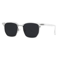 Occhiali da sole polarizzati con montatura in acetato trasparente e ponte argento unisex - Trasparente Nero Grigio