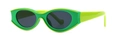 Occhiali da sole ovali retrò con montatura verde lime e giallo neon e lenti grigio scuro - Verde Nero Grigio (C4)