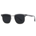Gafas de sol polarizadas de media montura con marco gris y lentes oscuras - Marco Gris Plateado Lente Gris