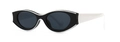 Retro cat-eye sunglasses featuring bold black frames and wide white contrasting temples - Black White Contrast (C1)