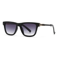 Fashion butterfly sunglasses with black frame, purple gradient lenses and gold metal accents - Black Frame Purple to Grey Gradual Lens