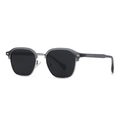 Classic semi-rimless polarized sunglasses with grey translucent frames and dark lenses - Gray Silver Frame Gray Lens