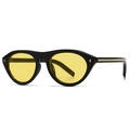 Lunettes de soleil vintage modernes à monture noire et verres jaunes pour femmes - Black Frame/Yellow Lens
