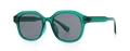Moderne quadratische Sonnenbrille mit transparentem smaragdgrünem Rahmen und Gläsern - Grün Schwarz (C5)