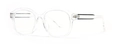 Transparente quadratische Oversize-Sonnenbrille mit schwarzen Metall-Innenkern-Bügeln - Transparent (C4)