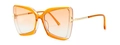 Oversize-Schmetterlings-Sonnenbrille in Orange mit goldfarbenem T-förmigem Scharnier - Orange Hellbraun