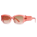 Modern vintage cat eye sunglasses with red transparent frames and gradient lenses - Pink Frame Tea Lenses (C3)