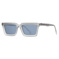 Polarized square sunglasses for men and women with matte gray frame and blue lenses - Grey Frame Blue Lens