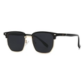 Occhiali da sole polarizzati da uomo con montatura nera semi-rimless e dettagli dorati - Montatura Nero Oro Nero Grigio