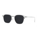 Polarized sunglasses with transparent grey square frame and dark lenses for men and women - C3 Transparent Black Grey