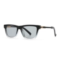 Chic butterfly frame sunglasses in black and transparent gradient with gold metal temples - Black to Clear Gradual Frame Grey Lens