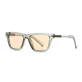 Transparent grey butterfly sunglasses with orange lenses and metal hinge details - Transparent Grey Frame Light Orange Lens