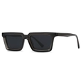 Polarized square sunglasses featuring a transparent grey frame and dark grey lenses - Dark Grey Frame Black Grey Lens