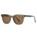 Lunettes de soleil polarisées rétro avec monture gris givré et verres bruns - Monture Grise Lentille Thé