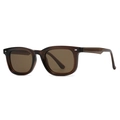 Polarized sunglasses in translucent amber square frame with dark brown lenses - Tea Frame Tea Lens